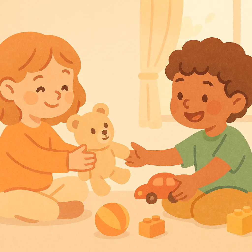 çocuklar oyuncak paylaşımı arkadaşlık