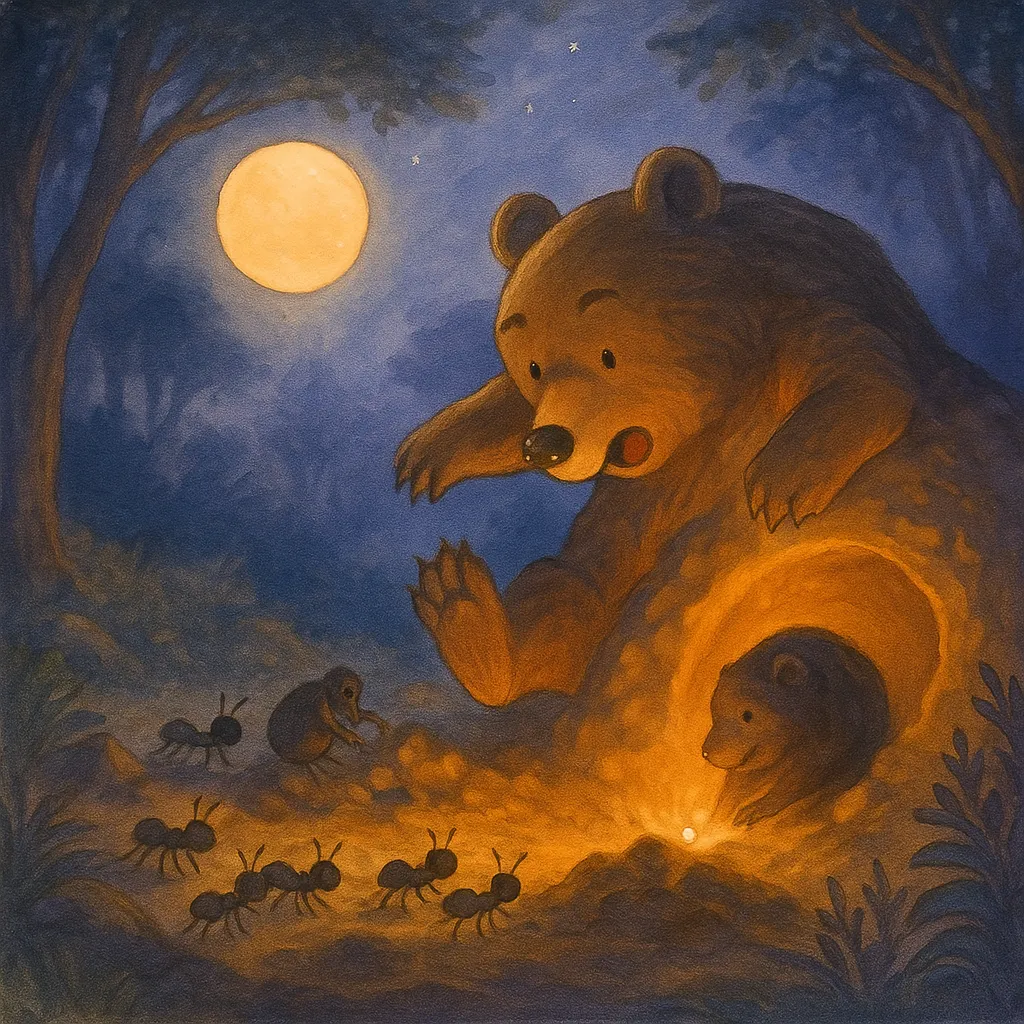 Ayı ve Karınca ormanda karşılaşıyor