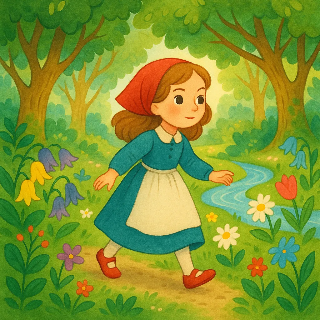 Gerda'nın kırmızı ayakkabılarıyla, bahar çiçeklerinin yol gösterdiği, umut dolu bir yolculuğa çıktığı an.