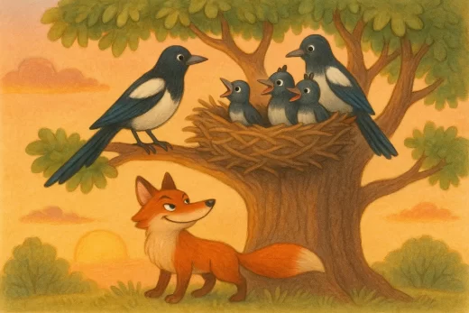 Saksağan ile Çekirge Masalı — Akıl, Cesaret ve Dayanışma