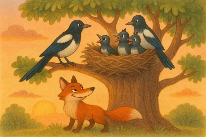 Saksağan ile Çekirge Masalı — Akıl, Cesaret ve Dayanışma