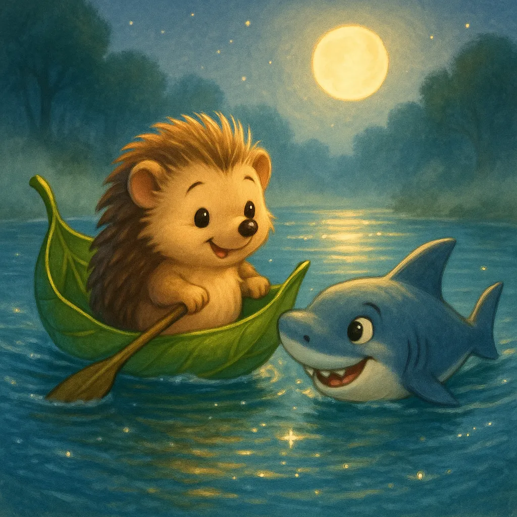 Kirpi, sırtında olduğu beyaz bir At ile sisli ormanda ilerliyor, uzakta parlayan bir nehir görünüyor.