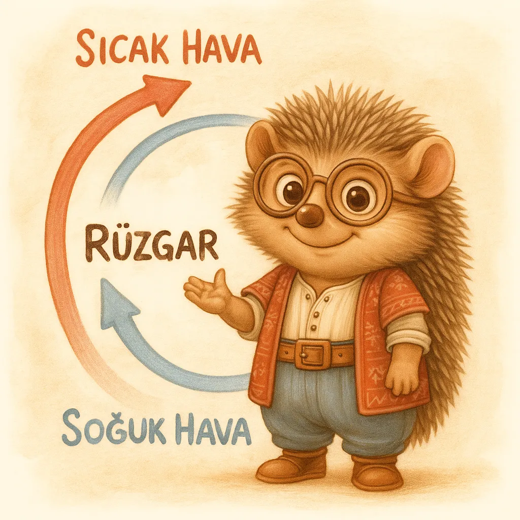 Air movement diagram showing hot and cold air circulation