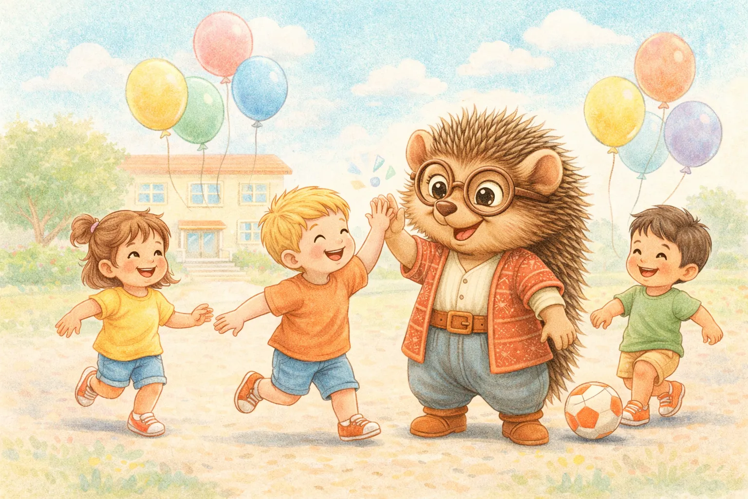 Kirpi Nuk ile okulda mutlu çocuklar